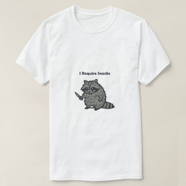 Camiseta Embroidered I Require Snacks funny cozy (Diseño del anverso)