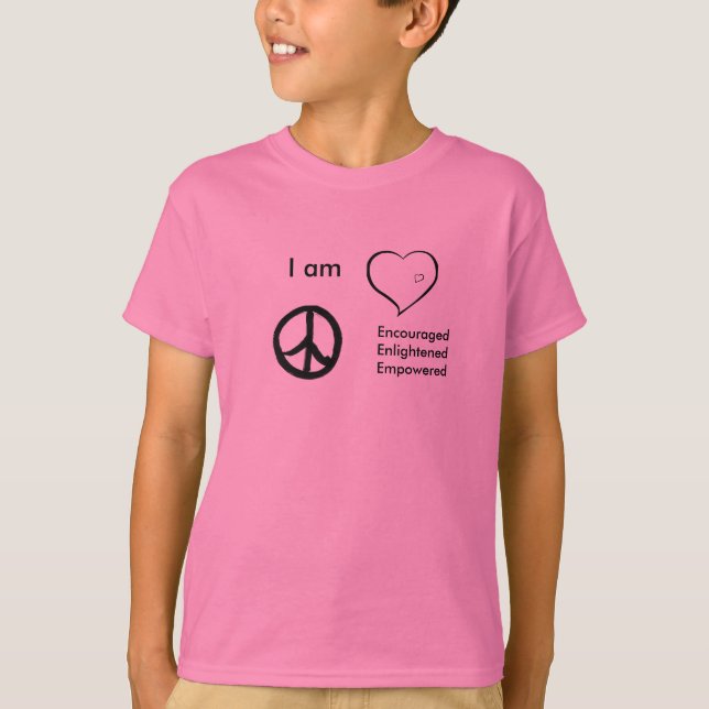 Camiseta embroma la paz de la camiseta, amor (Anverso)