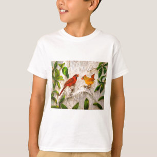 Camiseta Embroma pájaros del cardenal de la ropa