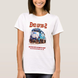 Camiseta EMD GP38-2 Locomotora diesel GATX azul y blanco