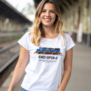 Camiseta EMD GP38-2 Locomotora diesel GATX azul y blanco