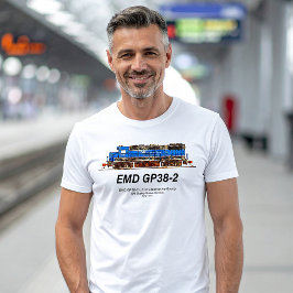 Camiseta EMD GP38-2 Locomotora diesel GATX azul y blanco