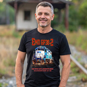 Camiseta EMD GP38-2 Locomotora diesel GATX azul y blanco