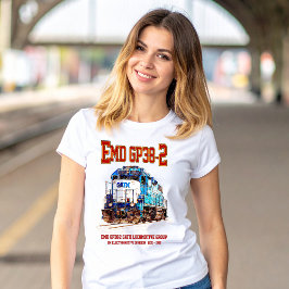Camiseta EMD GP38-2 Locomotora diesel GATX azul y blanco
