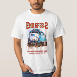Camiseta EMD GP38-2 Locomotora diesel y bandera estadounide