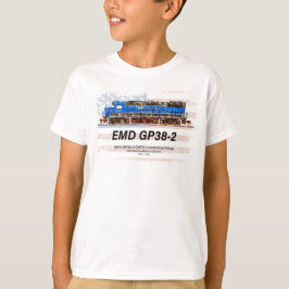 Camiseta EMD GP38-2 Locomotora diesel y bandera estadounide