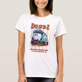 Camiseta EMD GP38-2 Locomotora diesel y bandera estadounide