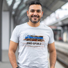Camiseta EMD GP38-2 Locomotora diesel y bandera estadounide