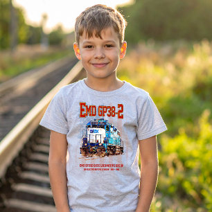 Camiseta EMD GP38-2 Locomotora diesel y bandera estadounide