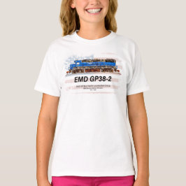 Camiseta EMD GP38-2 Locomotora diesel y bandera estadounide