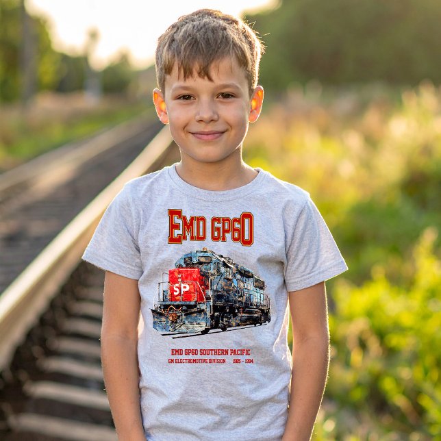 Camiseta EMD GP60 Locomotora Diesel del Pacífico Sur (EMD GP60 Diesel Locomotive of Southern Pacific. Boy Basic T-Shirt)