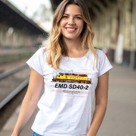 Camiseta EMD SD40-2 Locomotora Diesel. Bandera estadouniden