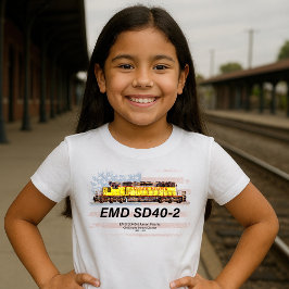 Camiseta EMD SD40-2 Locomotora Diesel. Bandera estadouniden