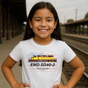 Camiseta EMD SD40-2 Locomotora Diesel. Bandera estadouniden