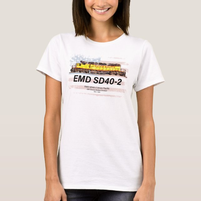 Camiseta EMD SD40-2 Locomotora Diesel. Bandera estadouniden (Anverso)