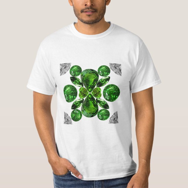 Camiseta Emerald Diamond Gemstone Art Green (Anverso)