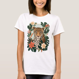 Camiseta Emerald Jaguar Tropical Botanical Women’s T-Shirt