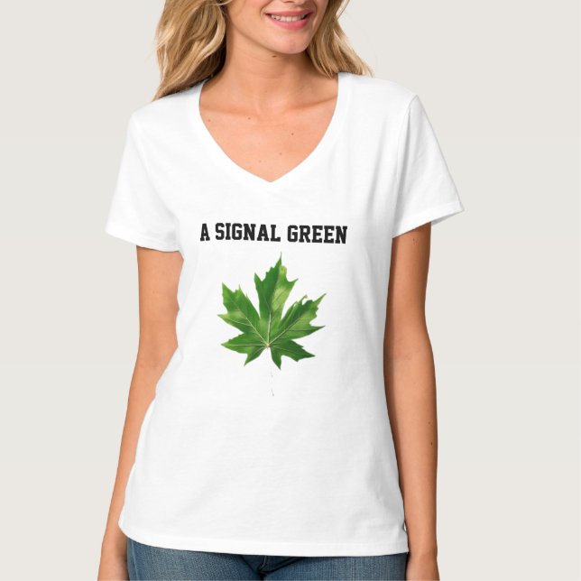 Camiseta Emerald Stillness green leaf, maple leaf, (Anverso)
