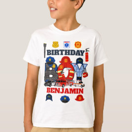 Camiseta Emergencia del niño de cumpleaños que responde pri