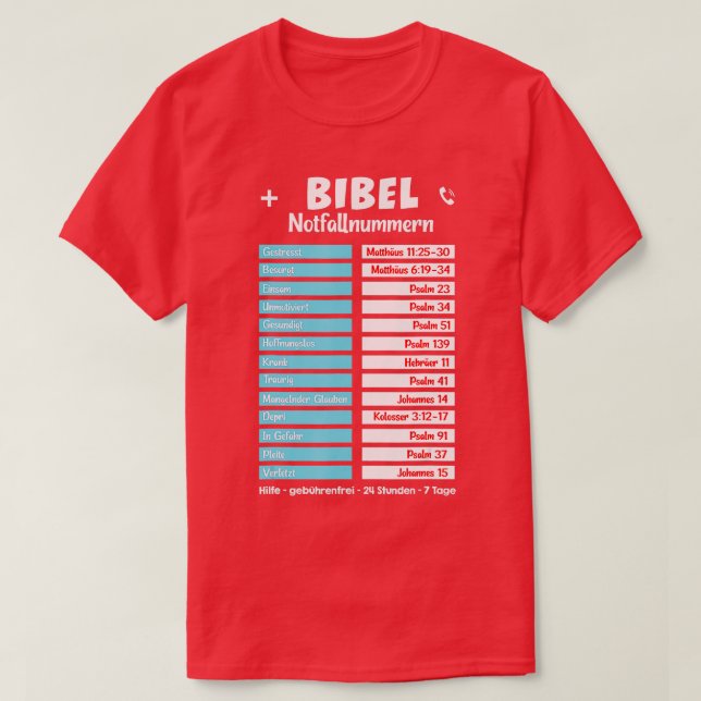 Camiseta Emergency Bible Verse for Christening  Funny Chris (Diseño del anverso)