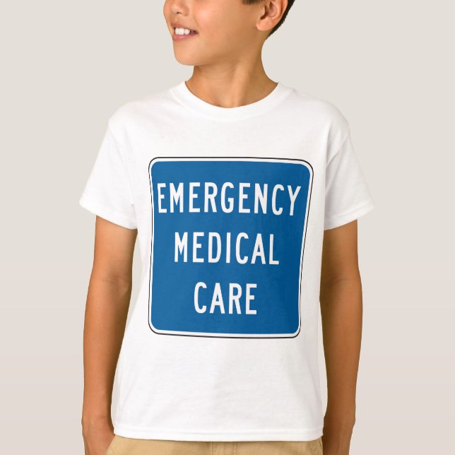 Camiseta Emergency Medical Care Road Sign (Anverso)