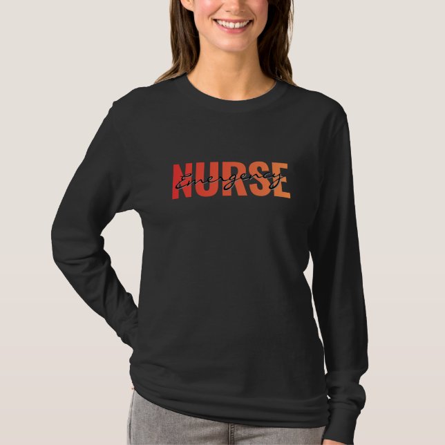 Camiseta Emergency Nurse Life Bold Typography (Anverso)
