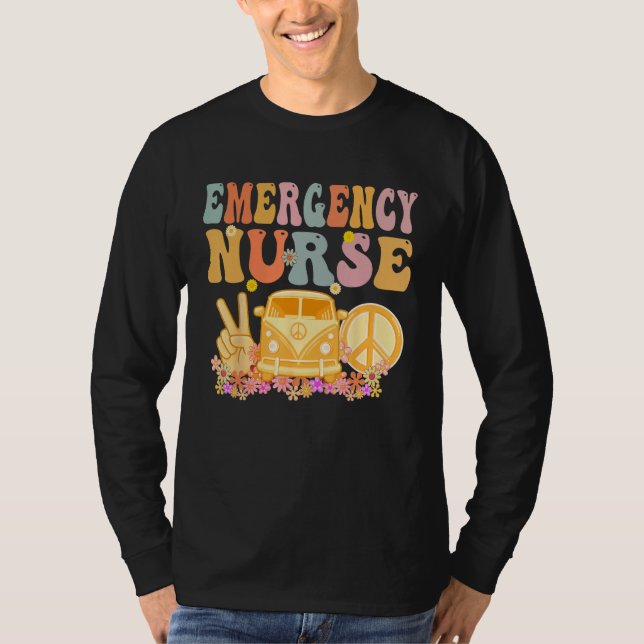Camiseta Emergency Nurse Week Groovy Appreciation Day For W (Anverso)