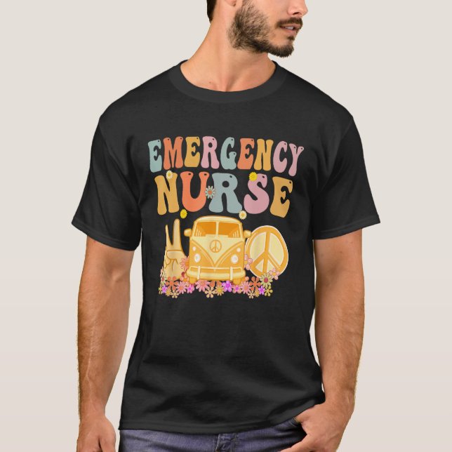 Camiseta Emergency Nurse Week Groovy Appreciation Day For W (Anverso)
