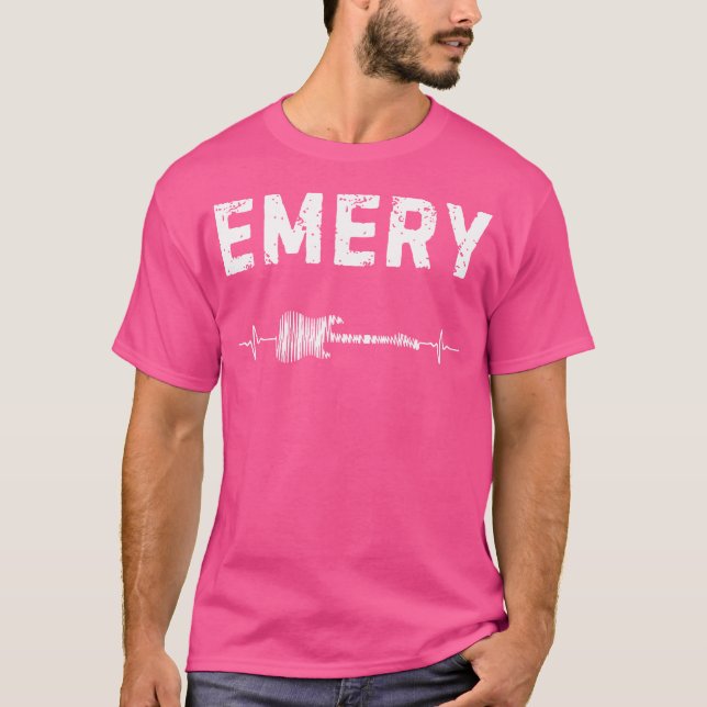 Camiseta Emery Guitarista de Música Heartbeat Retro Vinta (Anverso)