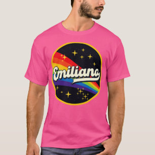 Camiseta Emiliano Arcoiris En Estilo Vintage Espacial