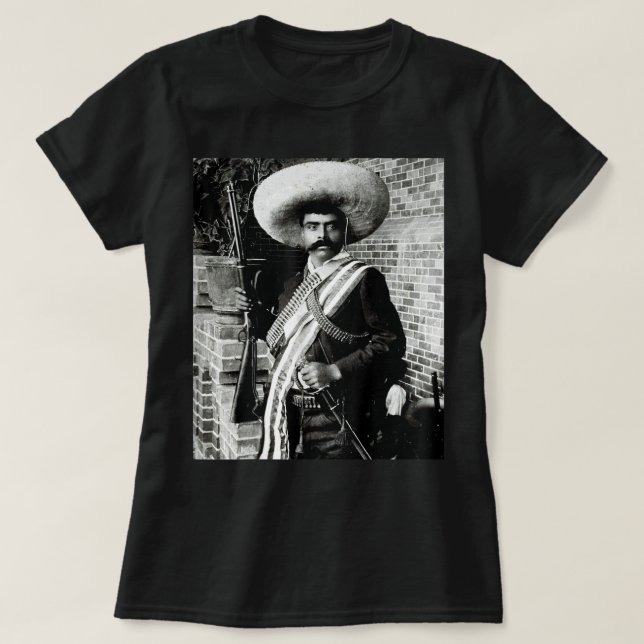 Camiseta Emiliano Zapata México Famoso Cara @ Retrato (Diseño del anverso)