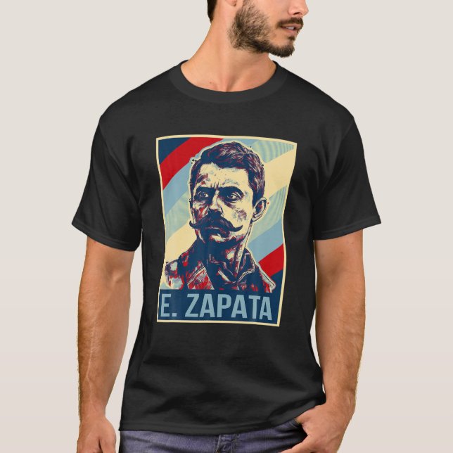Camiseta Emiliano Zapata Poster Héroe de la Revolución Mexi (Anverso)