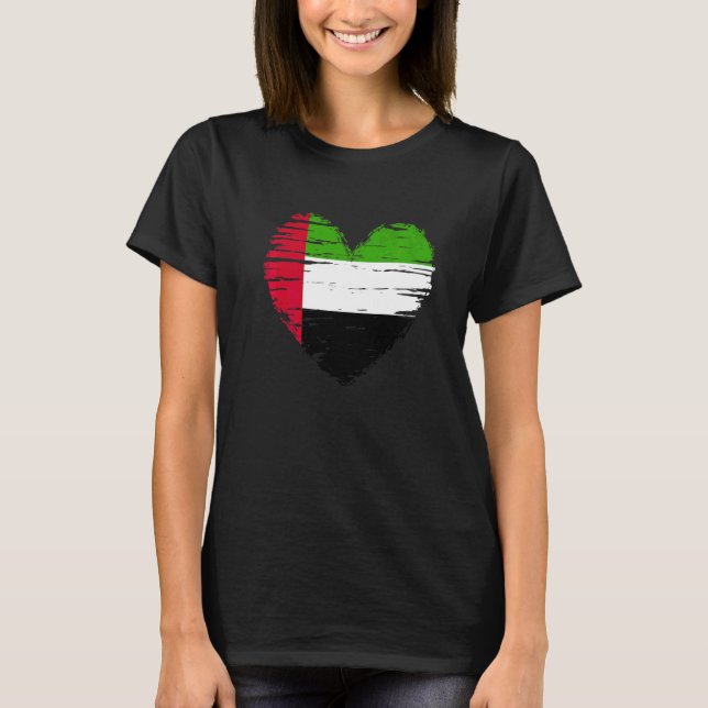 Camiseta Emiratos Árabes Unidos Corazón Bandera De Los Emir (Anverso)