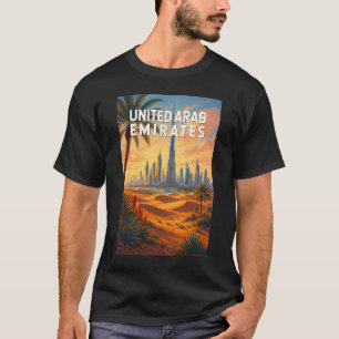 Camiseta Emiratos Árabes Unidos Ilustración Arte Viaje