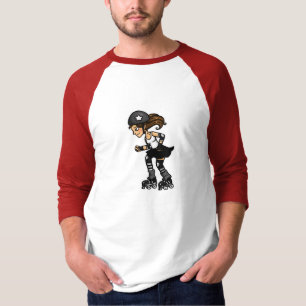 Camiseta Emisión de Derby del rodillo blanco y negro