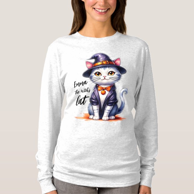 Camiseta Emma El Día de Halloween del Gato de la Bruja (Anverso)