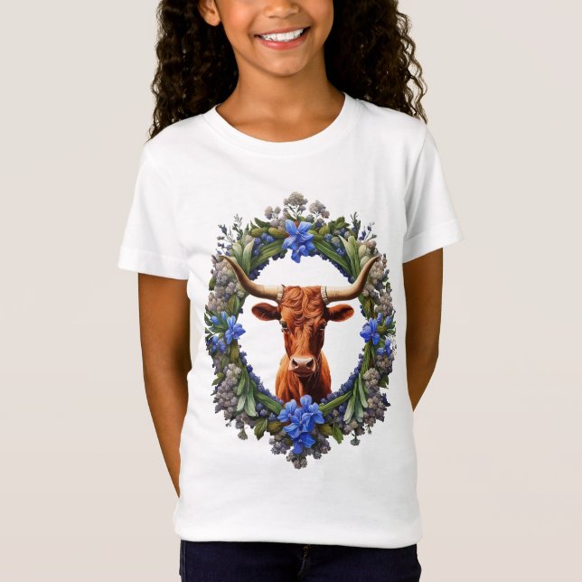 Camiseta Emma El Longhorn Rodeado Por Una Guirnalda De Lupi (Anverso)