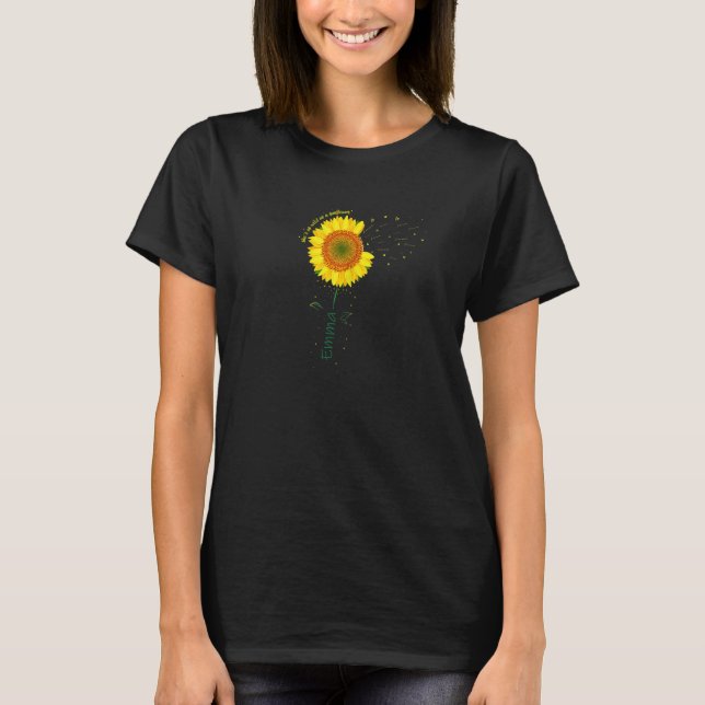 Camiseta Emma para las mujeres chica Emma Name Sunflower (Anverso)