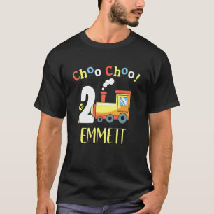 Camiseta Emmett Choo Choo Dos Tren Segundo Cumpleaños Turno