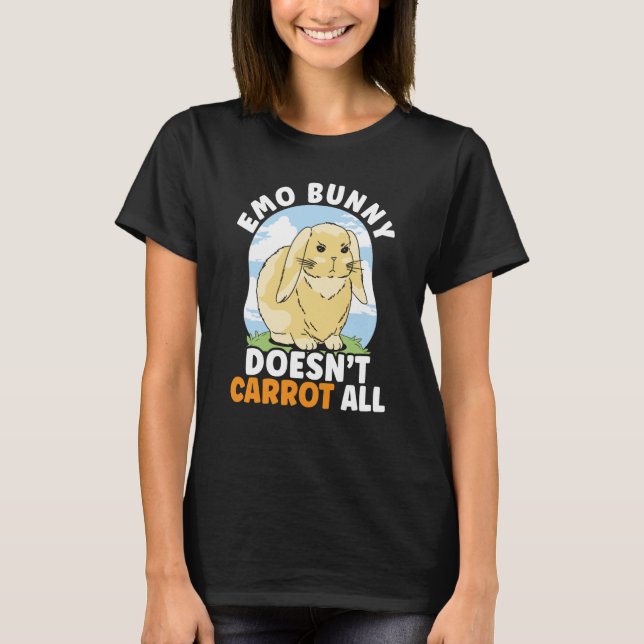 Camiseta Emo Bunny Doesn't Carrot All Bunny Rabbit Animal B (Anverso)