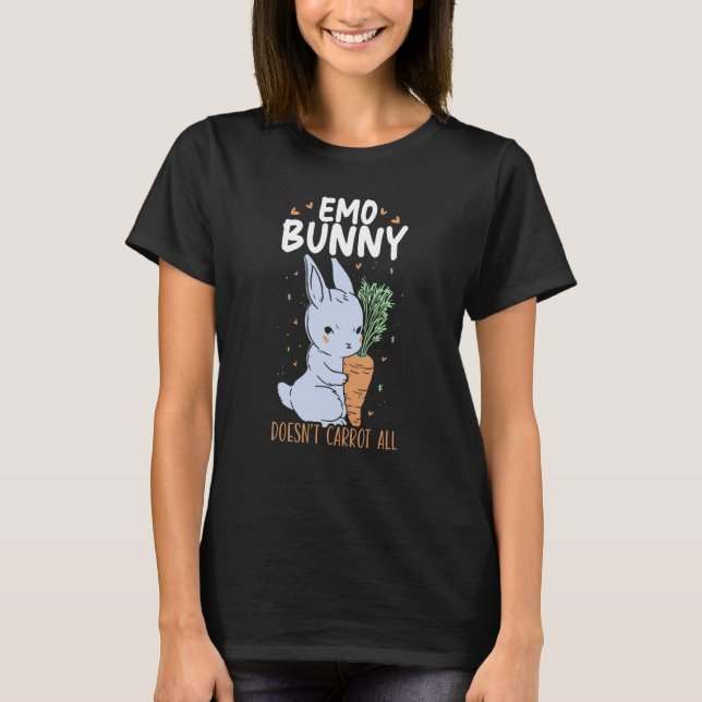 Camiseta Emo Bunny Doesn't Carrot All Bunny Rabbit Animal B (Anverso)