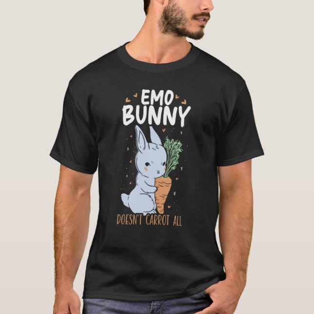Camiseta Emo Bunny Doesn't Carrot All Bunny Rabbit Animal B (Anverso)