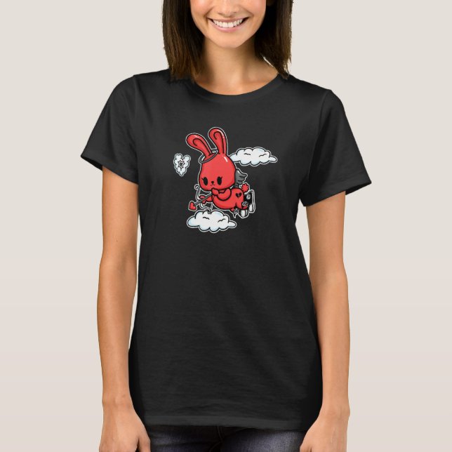 Camiseta Emo Bunny Emo Angel Alt Estético Gótico suave (Anverso)
