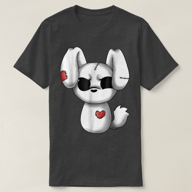 Camiseta Emo Chibi Kawaii Gótico de Pascua Emo Bunny (Diseño del anverso)