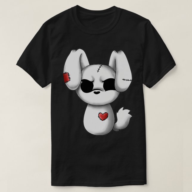 Camiseta Emo Chibi Kawaii Gótico de Pascua Emo Bunny Premiu (Diseño del anverso)