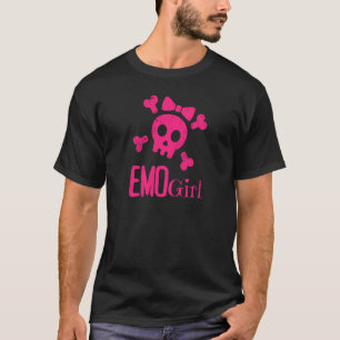 Camiseta Emo Chica Cráneo Rosa Con Bow Tie Gótico Emo Emoti