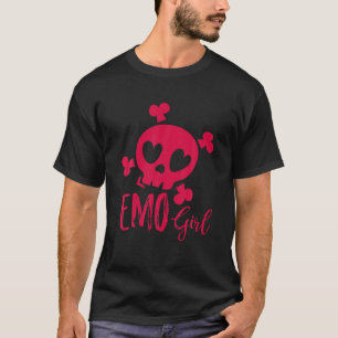 Camiseta Emo Chica Skull Gracioso Emo Punk Gótico Humor Emo