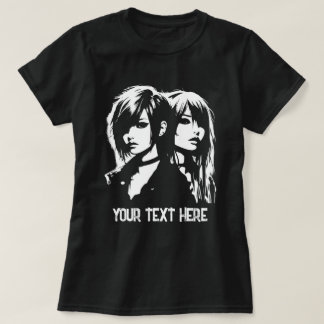 Camiseta Emo Chica Stencil Art Personalizado Texto Cita Gra