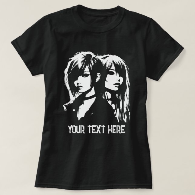 Camiseta Emo Chica Stencil Art Personalizado Texto Cita Gra (Diseño del anverso)