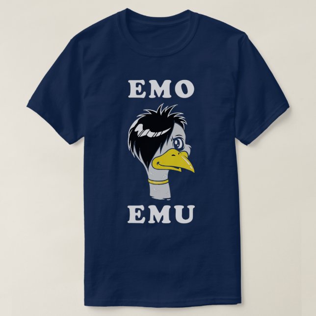 Camiseta Emo Emu Funny Gótico Metalizado Emu Bird (Diseño del anverso)